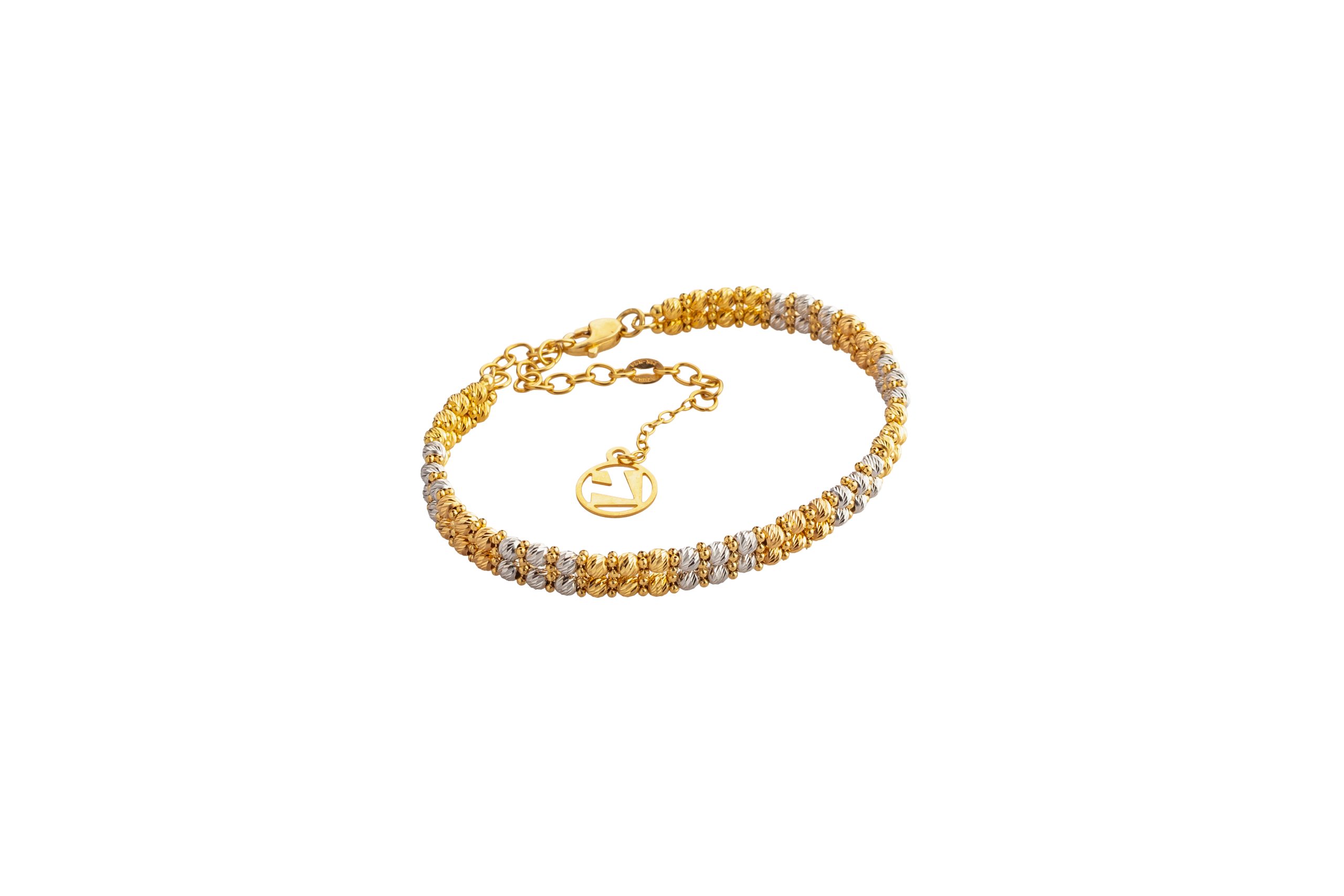 24 اسوارة دوريكا دورين ذهبي وفضي عيار 21 - الصورة 1